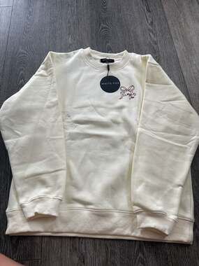 White Fox Love You Forever Oversized Sweater in Cream